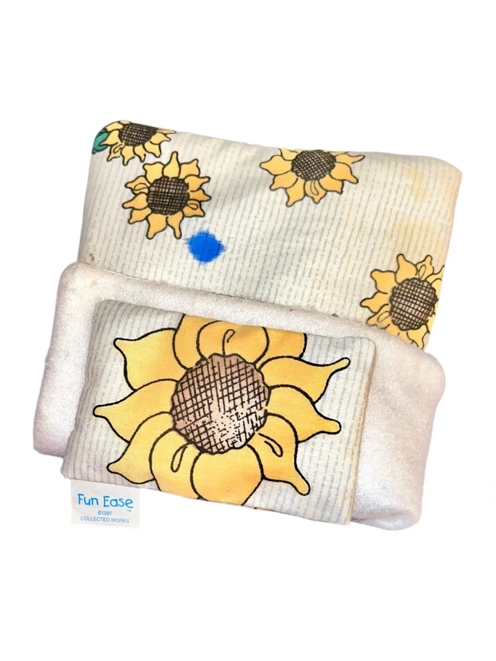 Vintage 1997 Fun Ease Sunflower Plush Sleeping Bag & Matching Pillow for Dolls